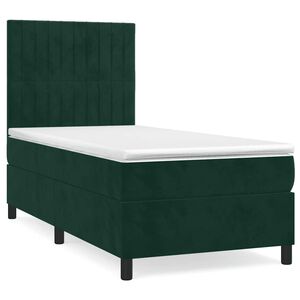vidaXL Box spring krevet s madracem tamnozeleni 80 x 200 cm bar&scaron;unasti