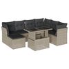 vidaXL 8-dijelni set vrtnih sofa od poliratana s jastucima svjetlosivi