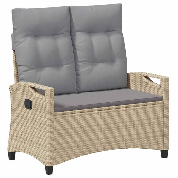 vidaXL Vrtna klupa s jastukom Bež i svijetlo siva 105 x 60 x 112 cm