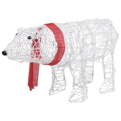 vidaXL Ukrasni božićni medvjed s 45 LED žarulja 71x20x38 cm akrilni