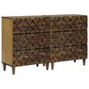 vidaXL Kreveta 2 pcs Smeđa 60 x 33,5 x 75 cm Čvrsto drvo manga