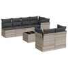 vidaXL 8-dijelni set vrtnih sofa od poliratana s jastucima svjetlosivi