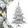 vidaXL Umjetno božićno drvce s nogom Zelena i bijela 150 cm PVC