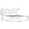 vidaXL Metalni okvir za krevet s uzglavljem bijeli 140 x 190 cm