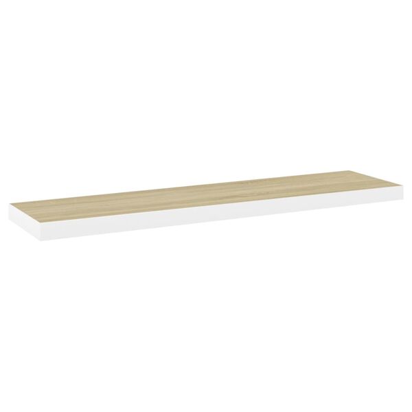 vidaXL Plutajuće zidne police 4 kom hrast i bijele 90x23,5x3,8 cm MDF