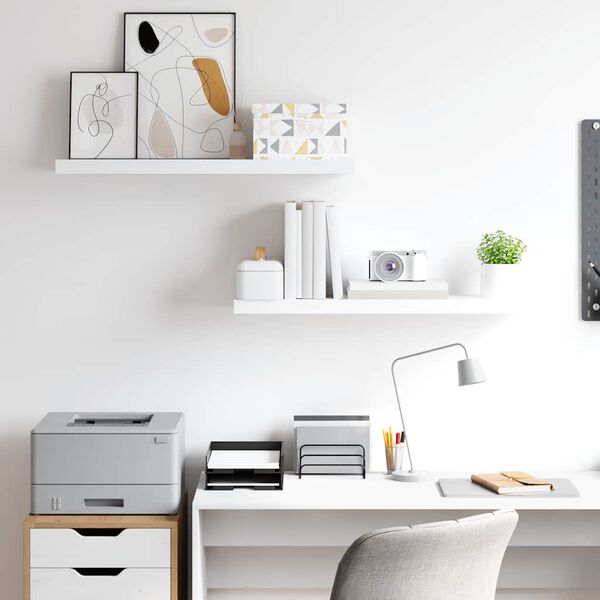 vidaXL Plutajuće zidne police 2 kom bijele 80 x 23,5 x 3,8 cm MDF