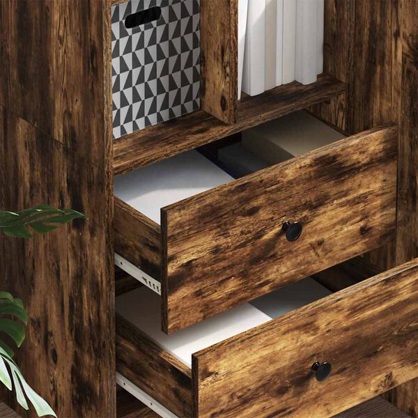 vidaXL Highboard s ladicama Dimljeni hrast 45,5 x 34 x 127 cm