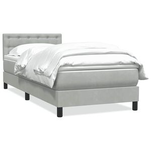 vidaXL Box Spring krevet s madracem svijetlo sivi 80x220 cm samt