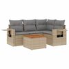 vidaXL 5-dijelni set vrtnih sofa s jastucima bež od poliratana
