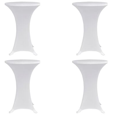 vidaXL Navlaka za stol za stajanje Ø 70 cm bijela rastezljiva 4 kom