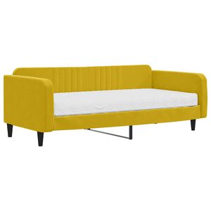 vidaXL Dnevni krevet s madracem žuti 100 x 200 cm bar&scaron;unasti