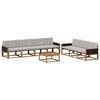 vidaXL Set vanjskih sofa s jastukom 8 pcs Prirodna i svjetlosiva