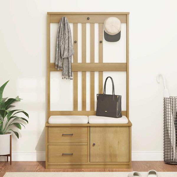 vidaXL Drvo za dvoranu SANDNES 87x40x159,5 cm puno drvo bor