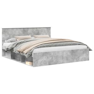 vidaXL Krevetna konstrukcija Beton 180 x 200 cm Konstruirano drvo