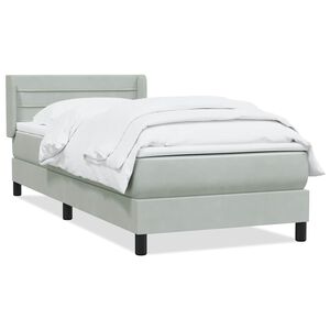vidaXL Box Spring krevet s madracem svijetlo sivi 90x210 cm bar&scaron;un