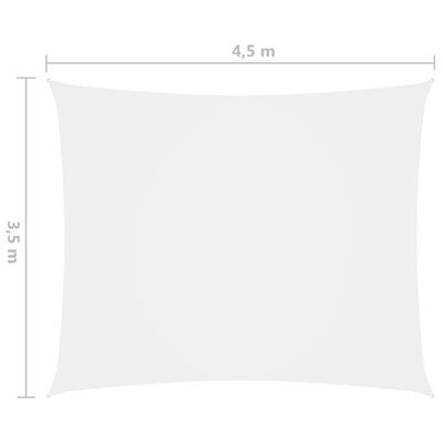 vidaXL Jedro protiv sunca od tkanine pravokutno 3,5 x 4,5 m bijelo