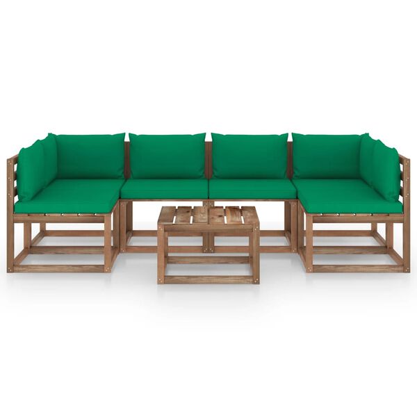 vidaXL 7-dijelna vrtna garnitura od paleta od borovine s jastucima