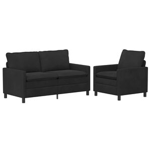 vidaXL Set sofe 2 pcs Crna Bar&scaron;un