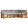 vidaXL Set vanjskih sofa s jastukom 4 pcs Prirodna i svijetlo siva