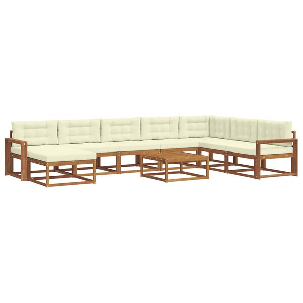 vidaXL Set vanjskih sofa s jastukom 9 pcs Prirodna i krem