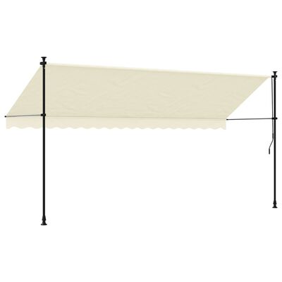 vidaXL Tenda na uvlačenje krem 400 x 150 cm od tkanine i čelika