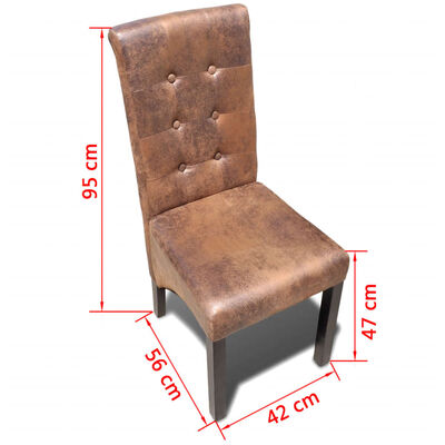 vidaXL Blagovaonske stolice od umjetne kože 4 kom smeđe
