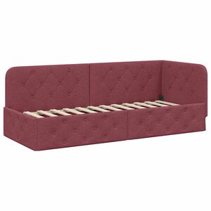 vidaXL Kutni okvir kreveta Vinska crvena 80 x 200 cm tkanina
