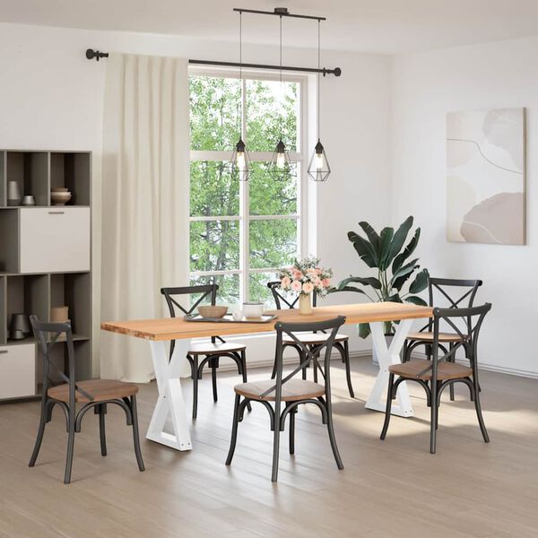 vidaXL Noge za blagovaonski stol 2 kom Bijele 60 x (72-73,3) cm Čelik