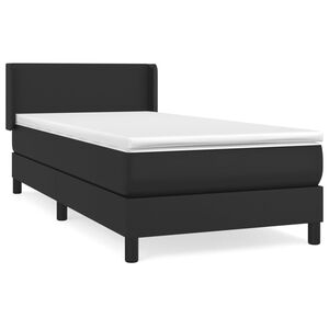 vidaXL Krevet s oprugama i madracem crni 80 x 200 cm od umjetne kože