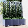 vidaXL Vrtna sadilica s re&scaron;etkom plava siva 120 x 40 x 136 cm PP
