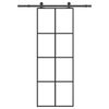 vidaXL Klizna vrata s priborom 76 x 205 cm od ESG stakla i aluminija