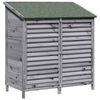 vidaXL Vrtna &Scaron;upa s krovom Siva 106 x 56 x 113,5 cm Čvrsto drvo jele