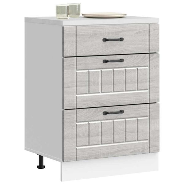 vidaXL Donji kuhinjski ormarić Lucca boja hrasta konstruirano drvo