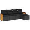 vidaXL 6-dijelni set vrtnih sofa s jastucima crni od poliratana