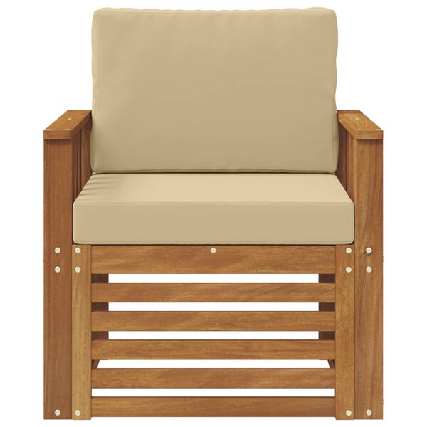 vidaXL Set vanjskih sofa Čvrsto drvo akacije i poliester Prirodna