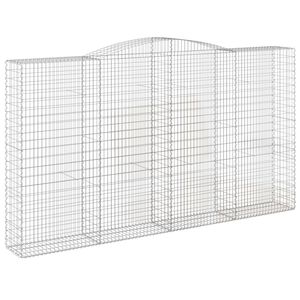 vidaXL Gabionska ko&scaron;ara s lukom 400x50x220/240 cm pocinčano željezo