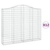 vidaXL Lučne gabionske ko&scaron;are 12kom 200x30x160/180cm pocinčano željezo