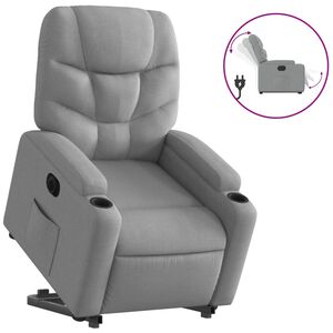 vidaXL Električni naslonjač na podizanje svjetlosivi od tkanine