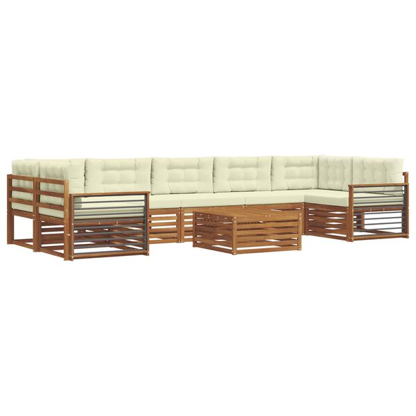 vidaXL Set vanjskih sofa s jastukom 8 pcs Prirodna i krem