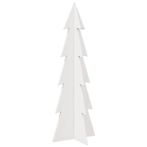 vidaXL Drveno ukrasno božićno drvce bijelo 112 cm od masivne borovine