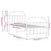 vidaXL Metalni okvir kreveta uzglavlje i podnožje crni 80x200 cm