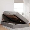 vidaXL Krevet s prostorom za pohranu s LED-om Sivo-smeđa 120 x 190 cm