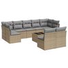 vidaXL 10-dijelni set vrtnih sofa s jastucima bež od poliratana