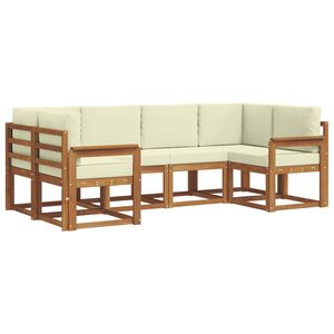 vidaXL Set vanjskih sofa 6 kom. Prirodna i krem