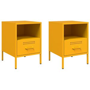 vidaXL Noćni ormarići 2 kom boje senfa 36 x 39 x 50,5 cm čelični