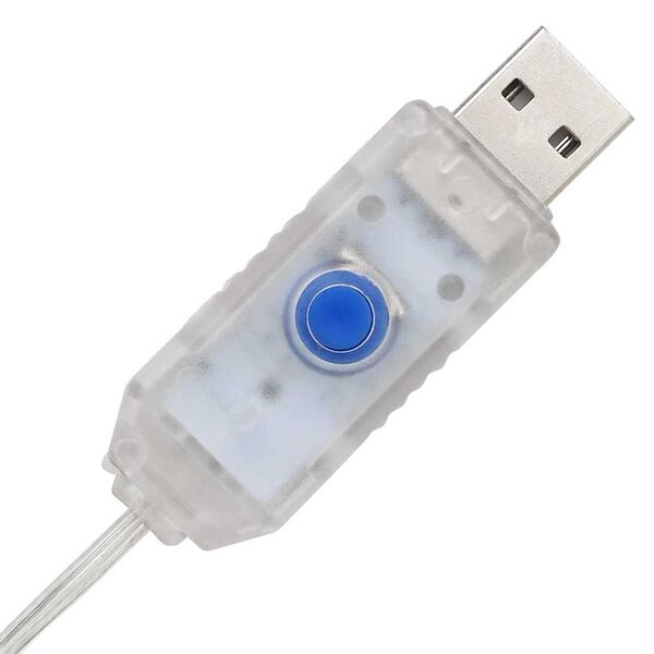 vidaXL Glava jelena s 140 LED svjetlima Plava 60 cm Akril