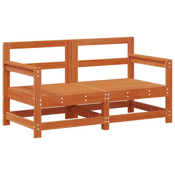 vidaXL Set lounge namje&scaron;taja za vrt 7 pcs Vosak Smeđa Masivna borovina