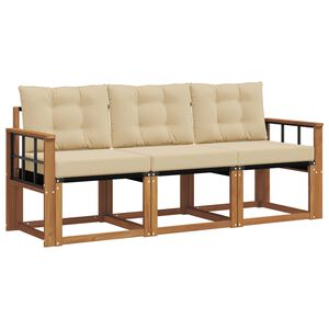 vidaXL Set vanjskih sofa 3 kom. Prirodna i bež