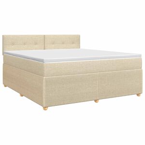 vidaXL Boxspring krevet s madracem Krem 140 x 200 cm Tkanina