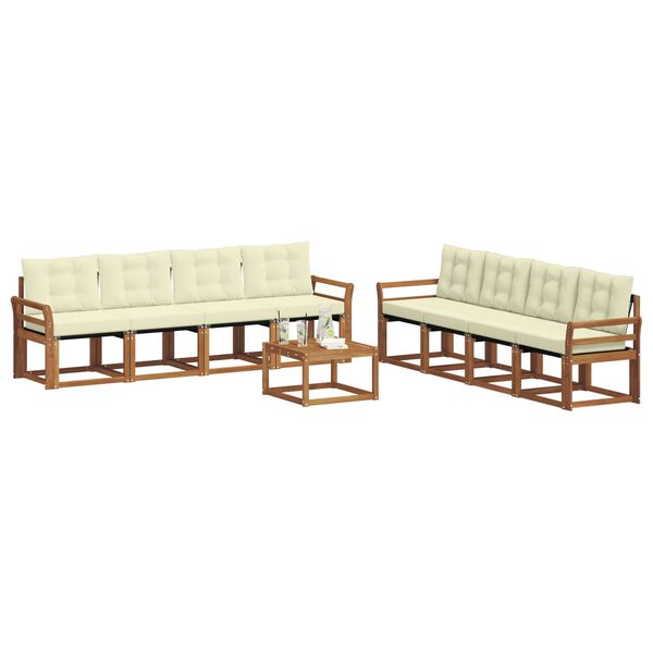 vidaXL Set vanjskih sofa s jastukom 9 pcs Prirodna i krem